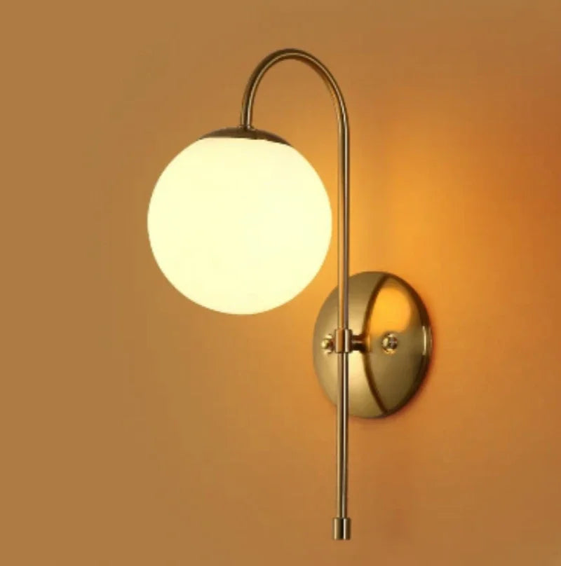 Wall Lamp LED Lighting Fixture Nordic Glass Ball Metal