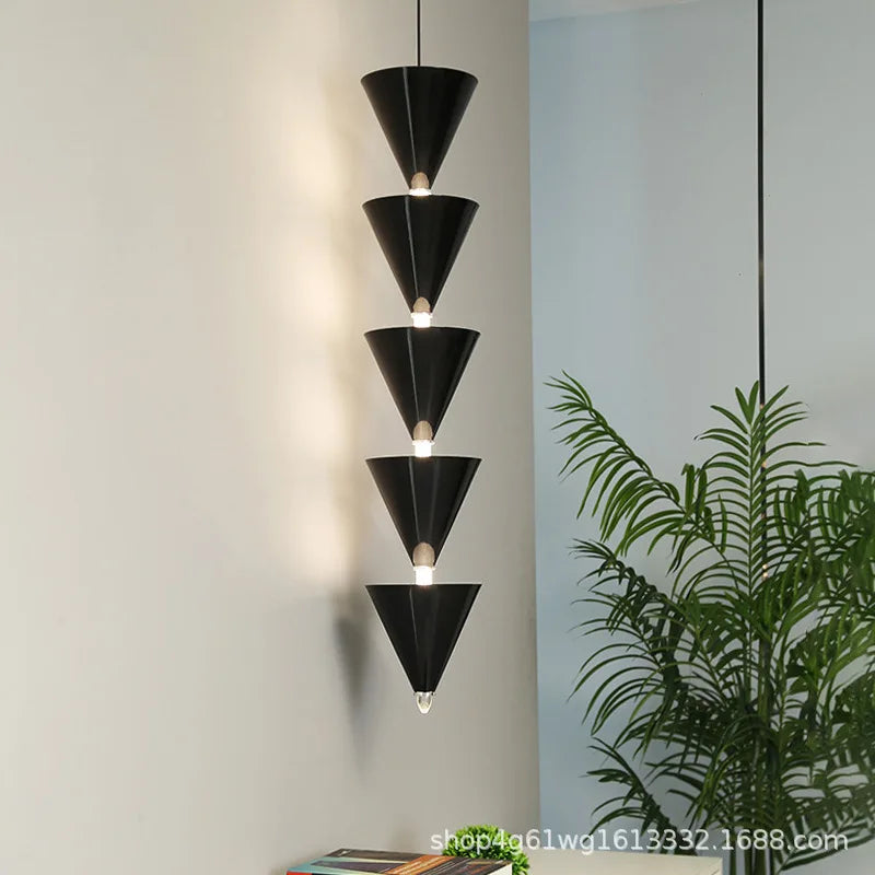 Gold Black Cone LED Pendant Lamp