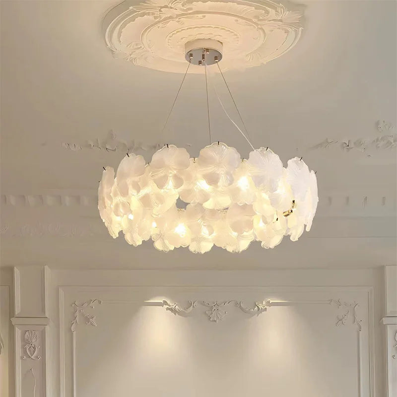 Flower Glass E14 LED Pendant Lights Living Room Luminaires