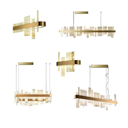 60-180CM Natural Marble Series Dimmable LED Chandelier