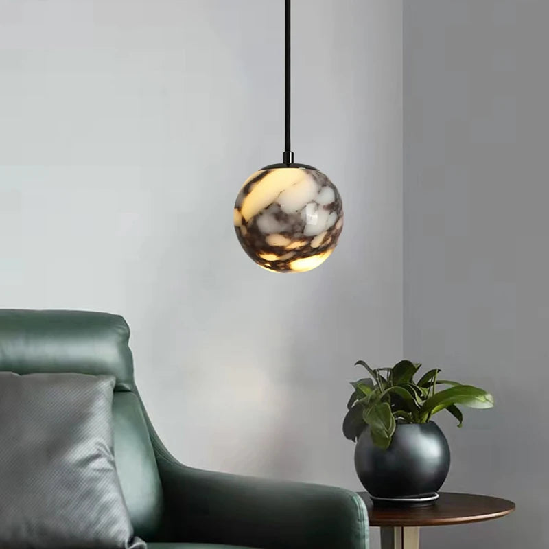Natural Stone Pendant Lamp 12CM Wire Height Adjustable G9