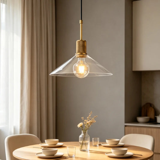 American Retro Copper-Colored Glass Restaurant Chandelier