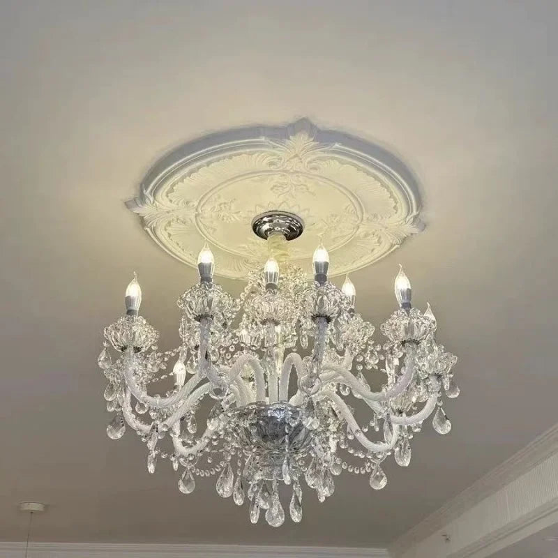 French Crystal E14 Candle Chandelier Living Room Glass