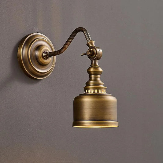 Old Copper Wall Lamp Clear Glass Indoor