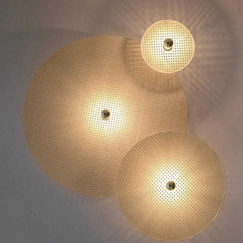 Corridor Woven Rattan Wall Lamp Wabi Sabi Imitation Sconce