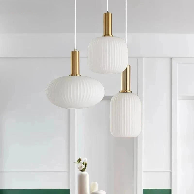 White Glass Nordic Restaurant Pendant Lights Simplicity Free