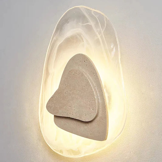 Real Stone Wall Lamp Room Glass Indoor Home LED Light