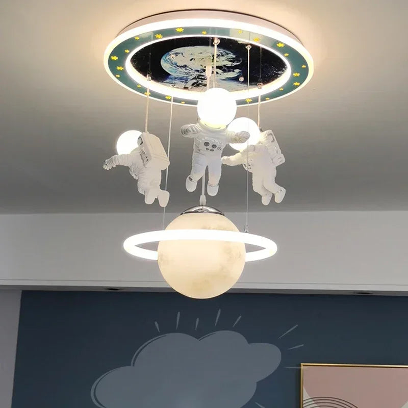 Kids Room Chandelier Creative Astronaut Ceiling
