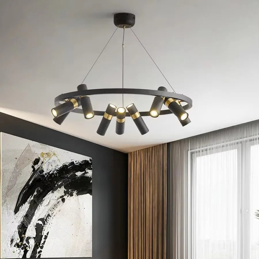 Industrial Creative LED Chandelier Dining Living Room Black