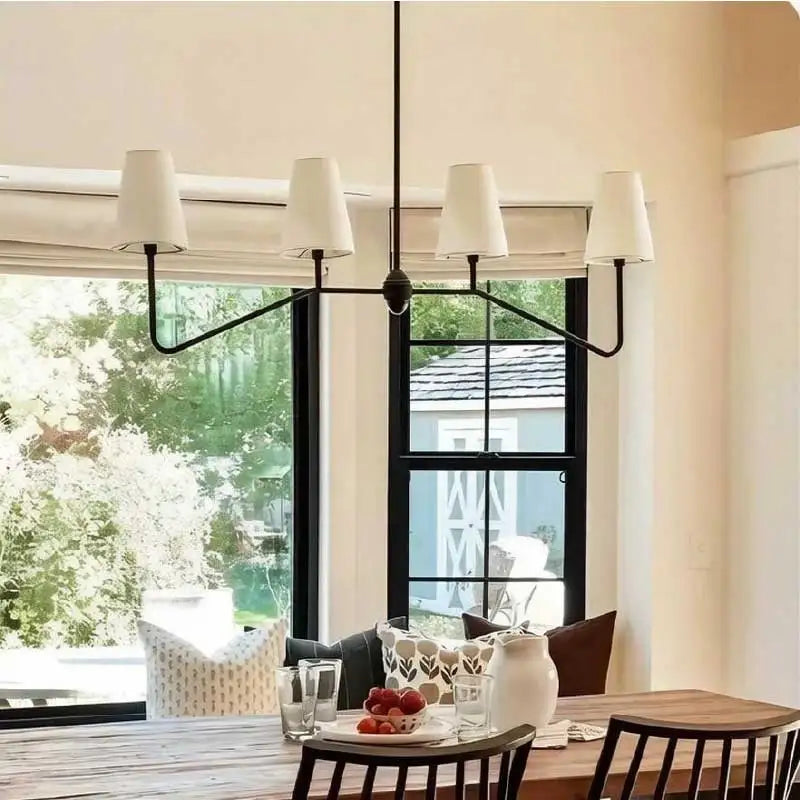American Retro Fabric Chandelier E14 Industrial Metal