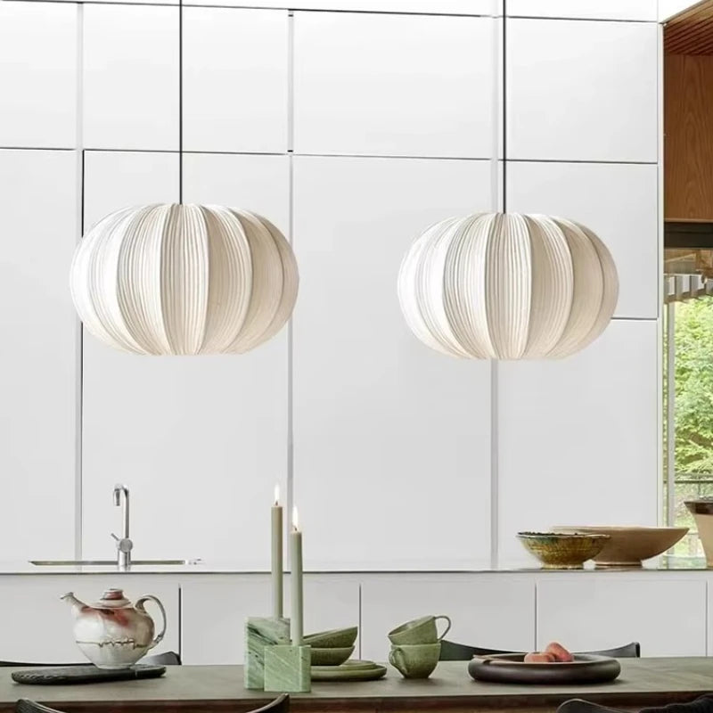 Nordic Wabi Sabi Fabric E27 LED Pendant