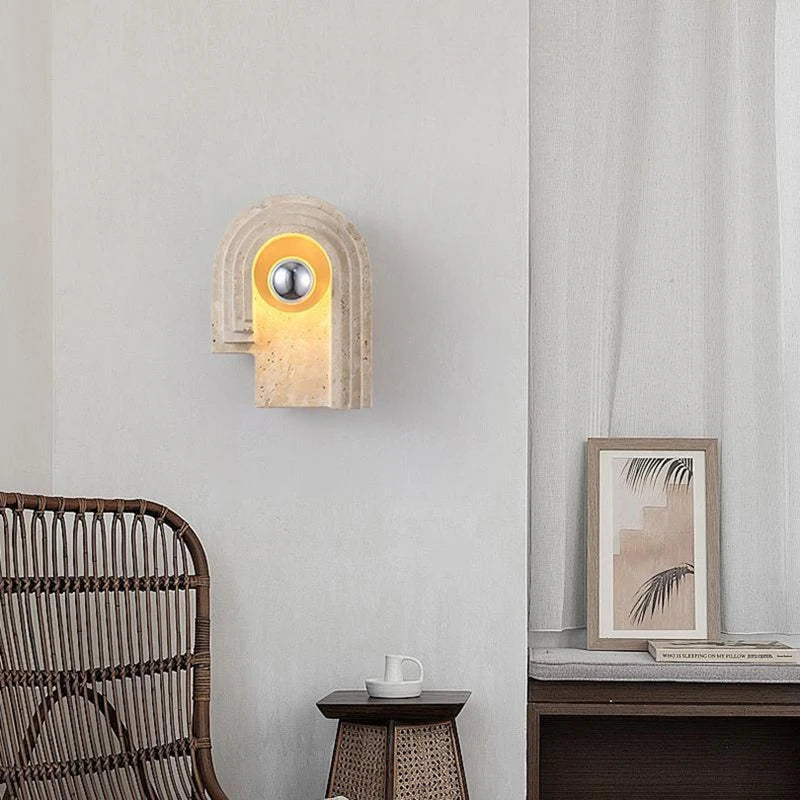 LED Wall Light E27 Bulb Real Stone Indoor
