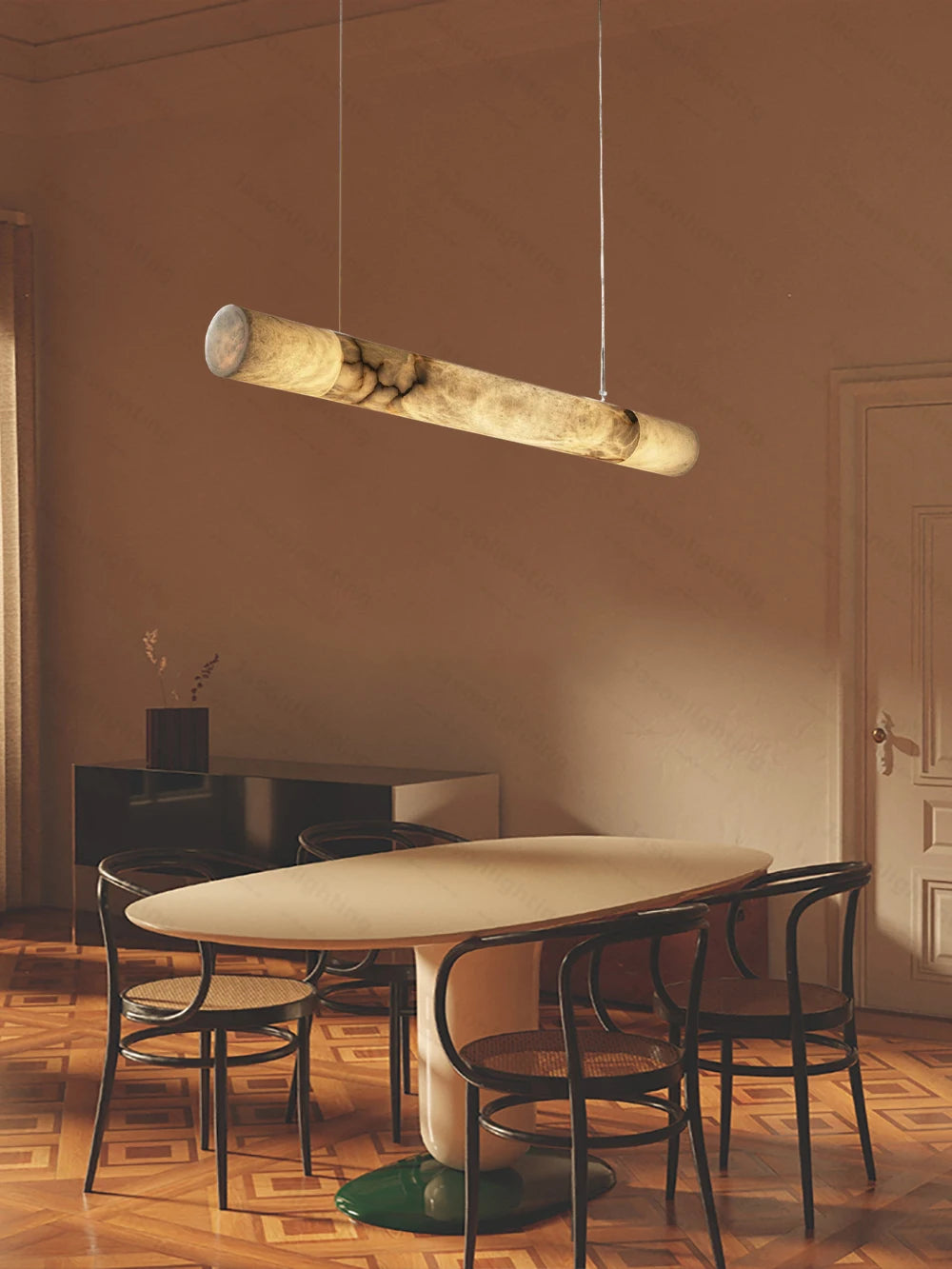 Marble Art Gold Chrome Dimmable LED Hight Ceiling Chandelier