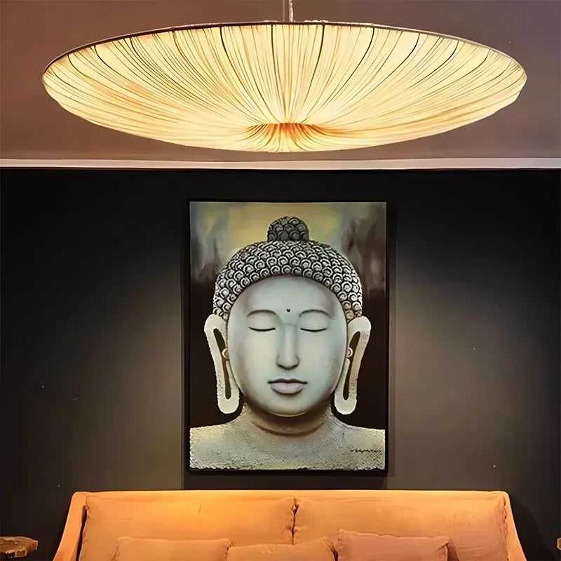 Nordic E27 LED Chandelier Japanese Bar Pendant Light Round