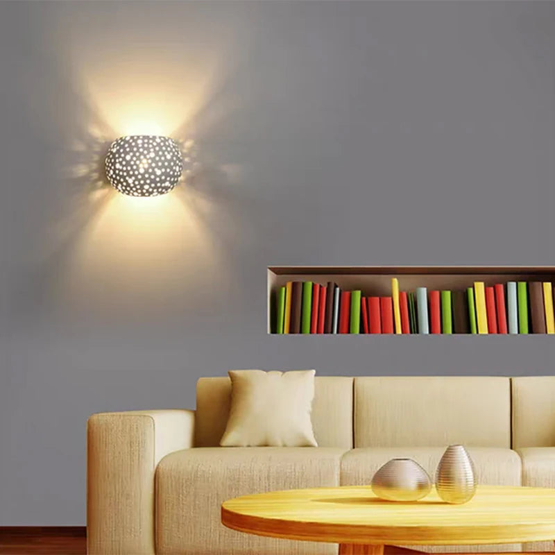 White Gypsum LED Wall Lamp Atmosphere Sconce
