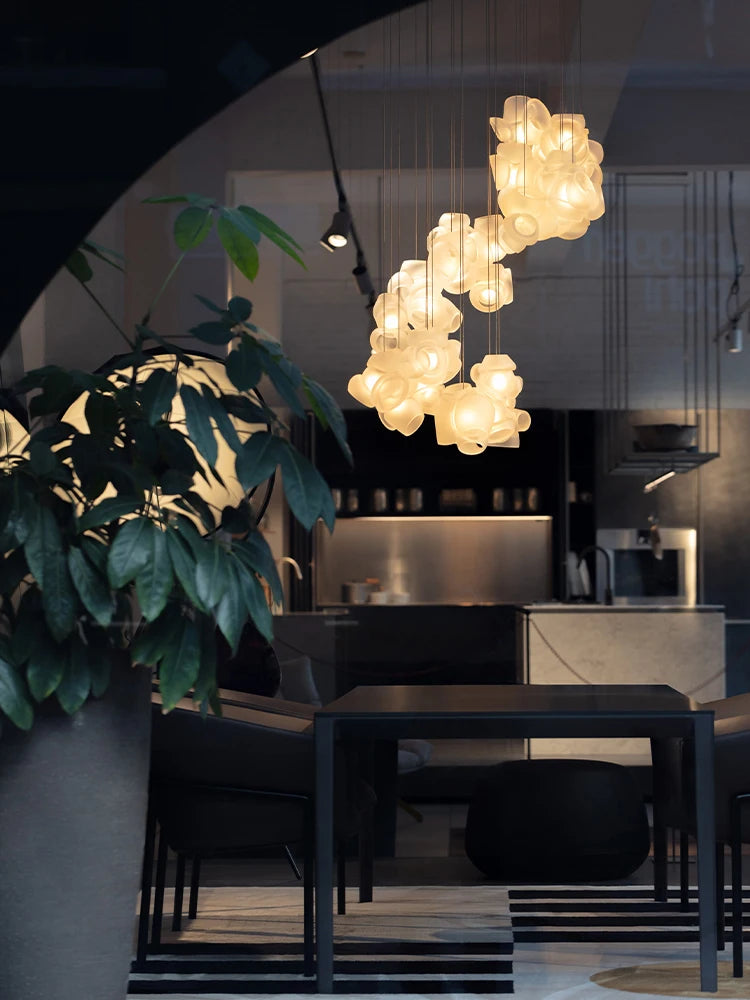 Trend Glass Stainless Steel G9 LED Chandelier Pendant