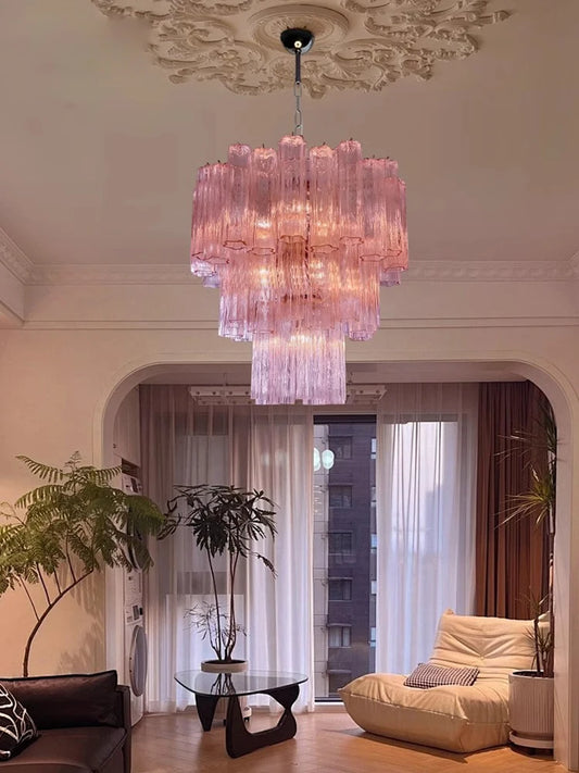 French Design Colorized Glass LED Chandelier