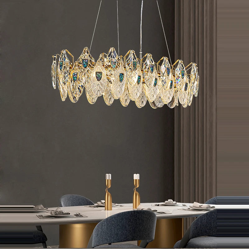 LED Postmodern Colorized Peacock Gold Designer