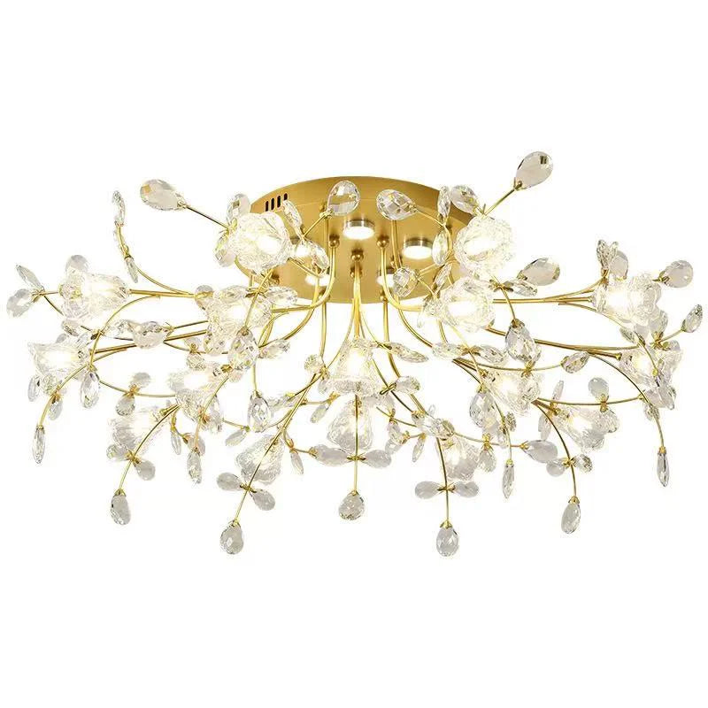 European Gold LED G9 Ceiling Light K9 Crystal