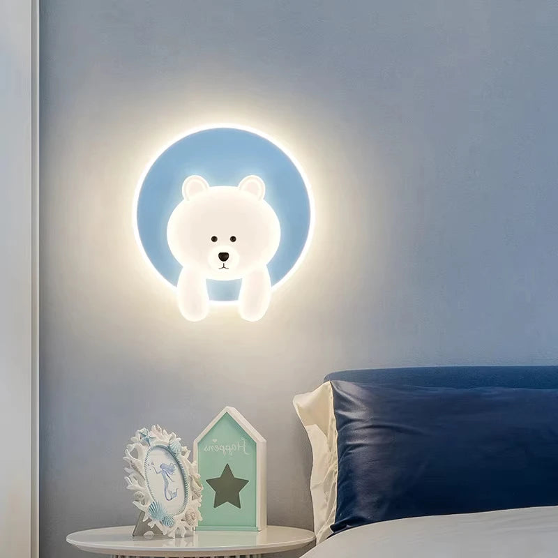 Bear Ceiling Light Cream Lamp Cute LED Clouds Round