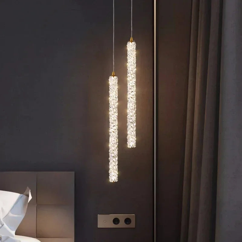 Bedside LED Luminaires Crystal Pendant Lights Sofa