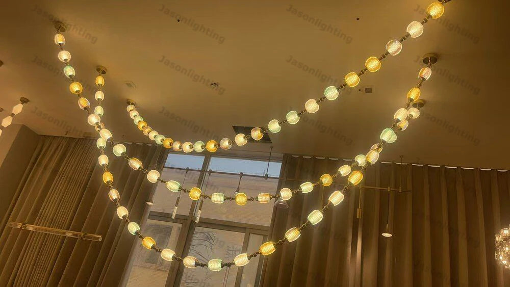 Colorized DIY Glass Long Strap High Ceiling Gold Chrome