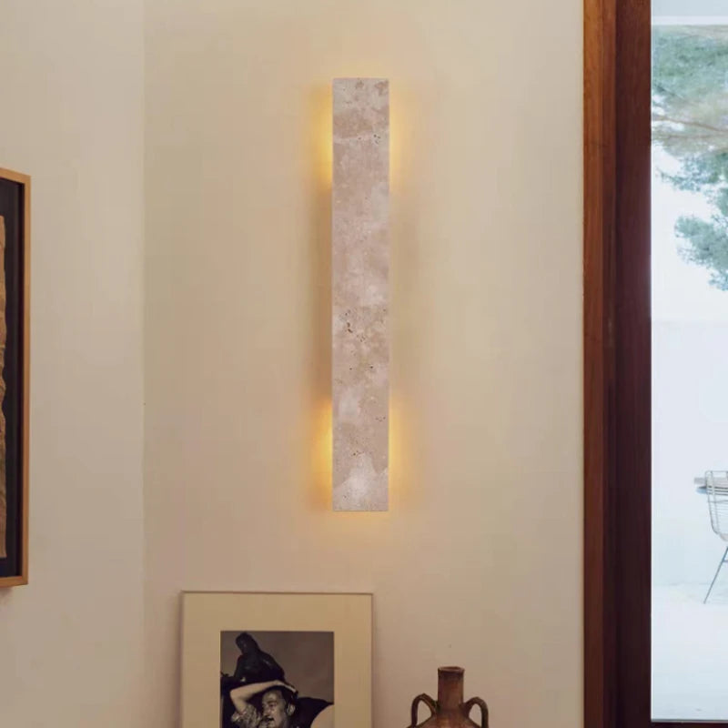 Rectangle Natural Marble Wall Lamp G9 Bulb Indoor