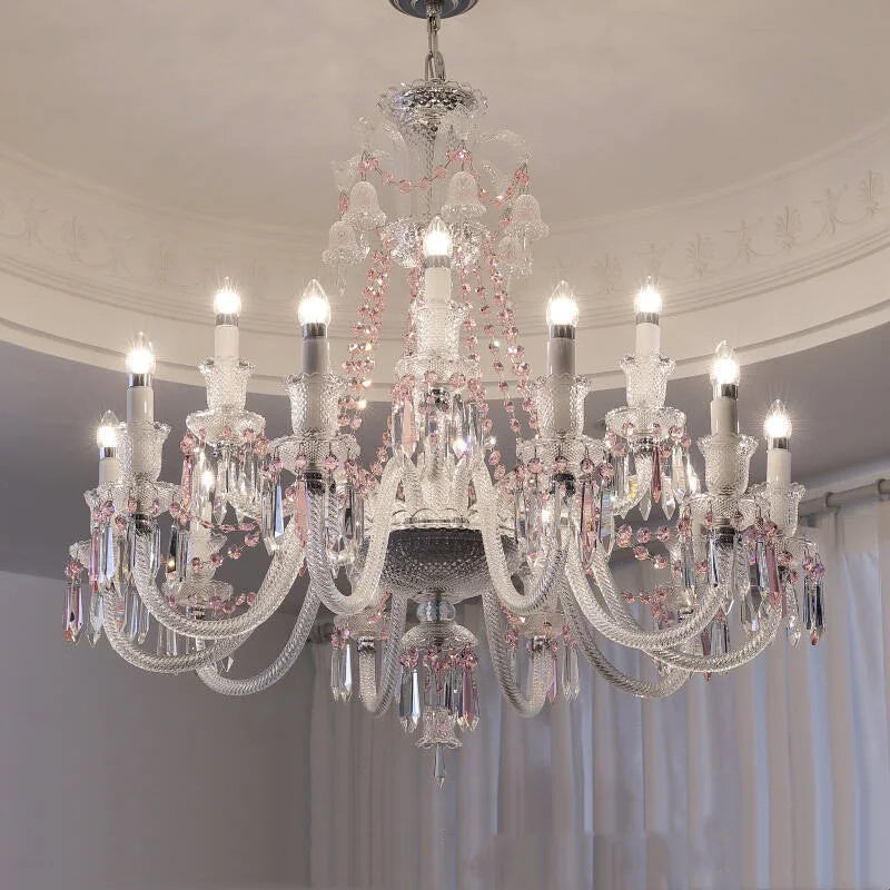 French White Candle E14 LED Chandelier Living Room K9