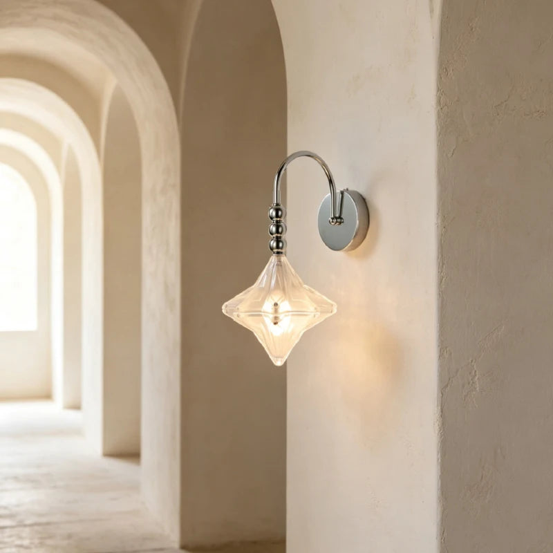 French Medieval Star Wall Lamp Bedroom Bedside Light Retro