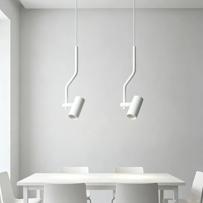 Art LED Pendant Light White Black Metal