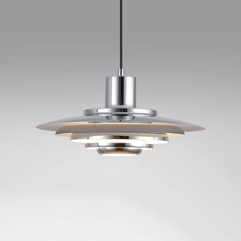 White Silver Aluminium E27 Pendant Lights