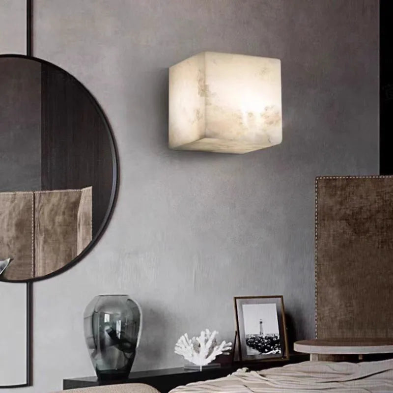 High-End Cube Natural Marble LED Wall