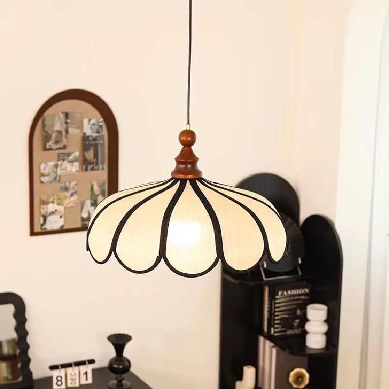 French Retro Abaca Shades E27 LED Pendant Lights Chinese