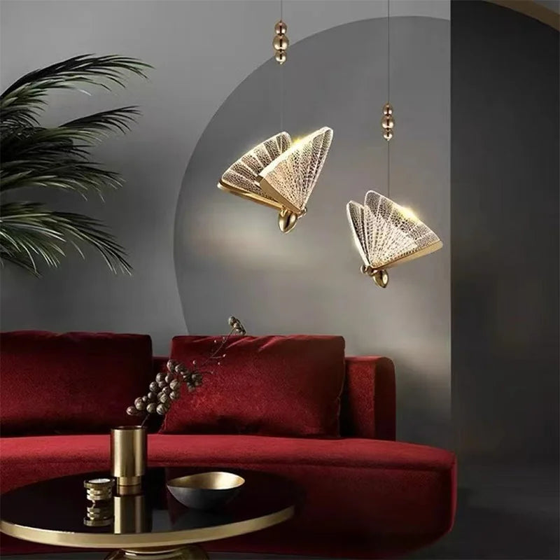 Nordic Acrylic Butterfly LED Pendant Lights Bar Suspend