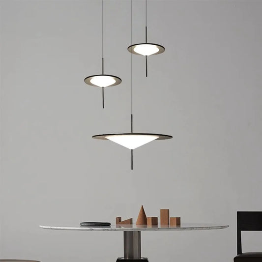 Novelty UFO Design Chandelier White Acrylic Warm Light 3000K