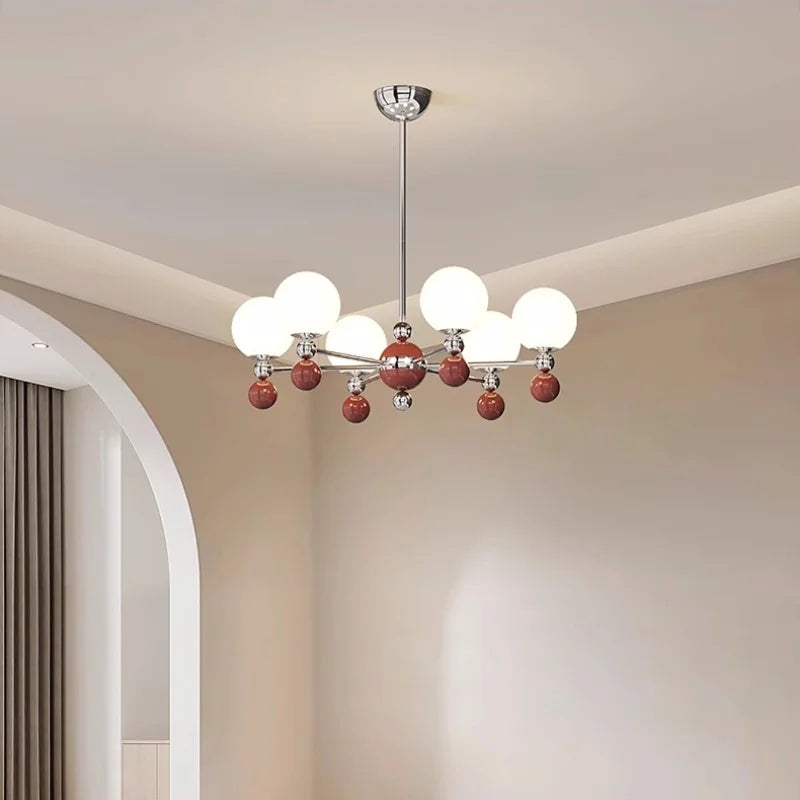Full Spectrum LED Chandelier Health Eye Protect Chrome