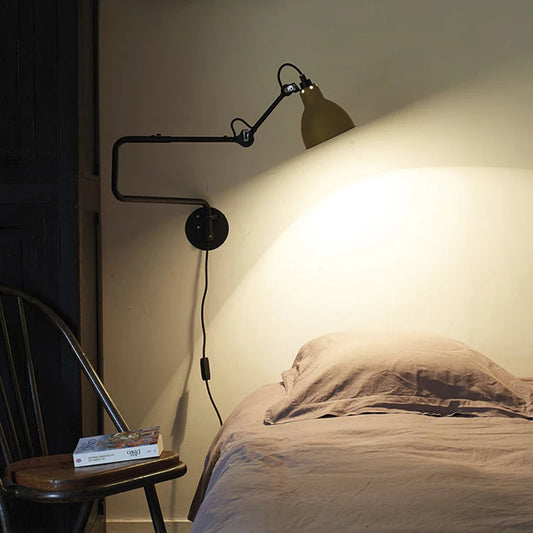 American Vintage Wall Lights Rotatable Bedroom Reading