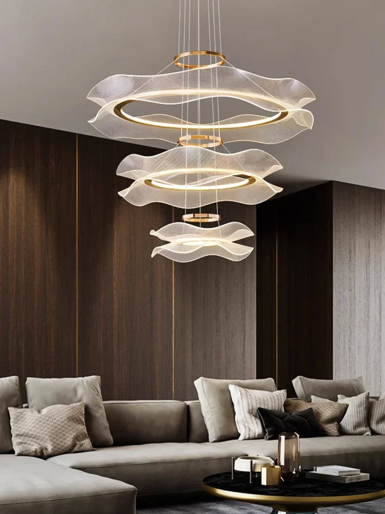 Round Home LED Light Living Room Nordic Ceiling Chandelier