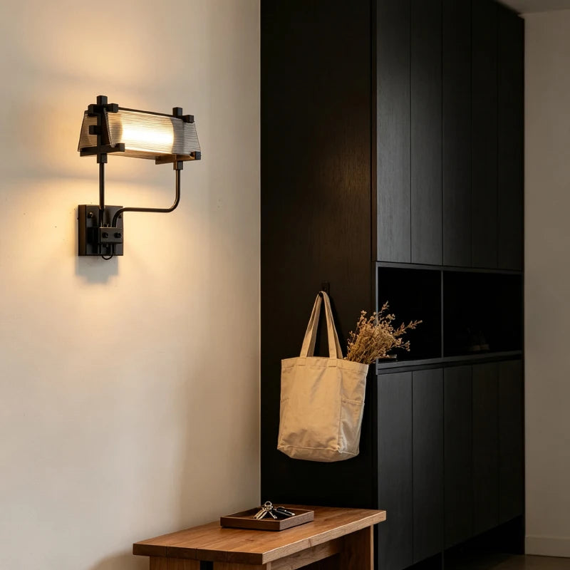 Nordic Industrial Glass Metal Background Wall Lamp Adjust
