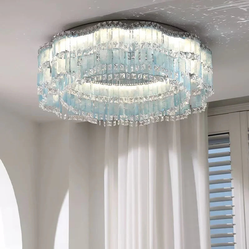 Shell LED E14 Ceiling Lights Crystal Luminaires