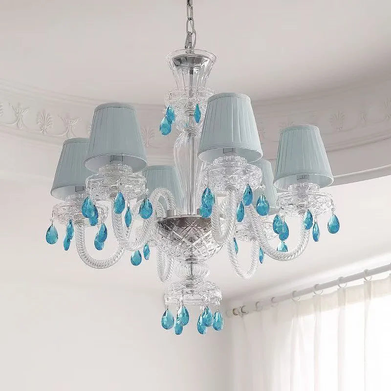 Light Blue K9 Crystal LED Chandelier