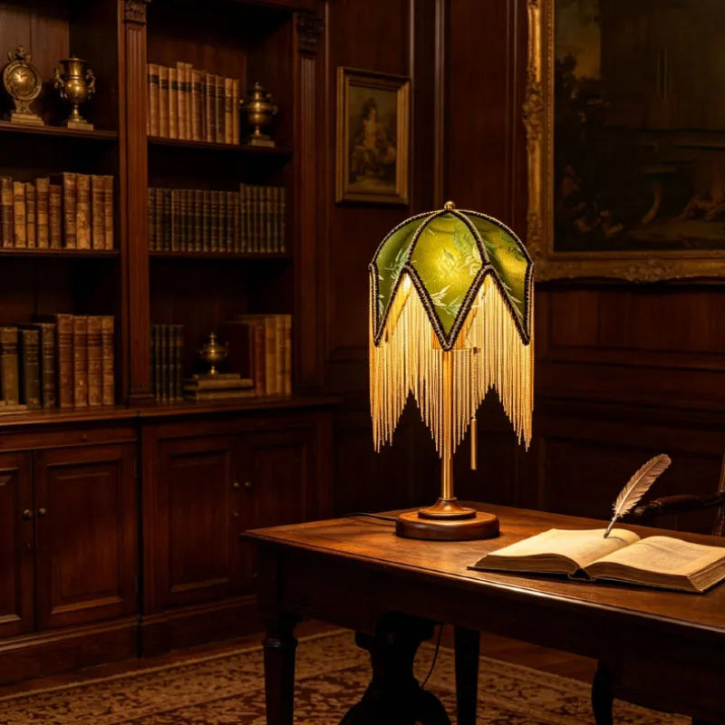 Creative Fabric Lampshade Table Lamp E27 Bulb Wood Base