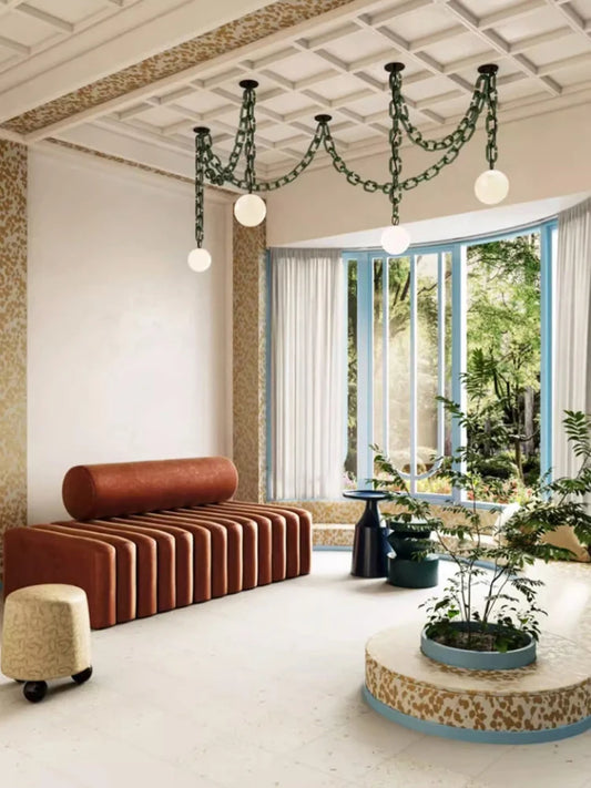 Dimmable LED Glass Chain Collection Ceiling Chandelier
