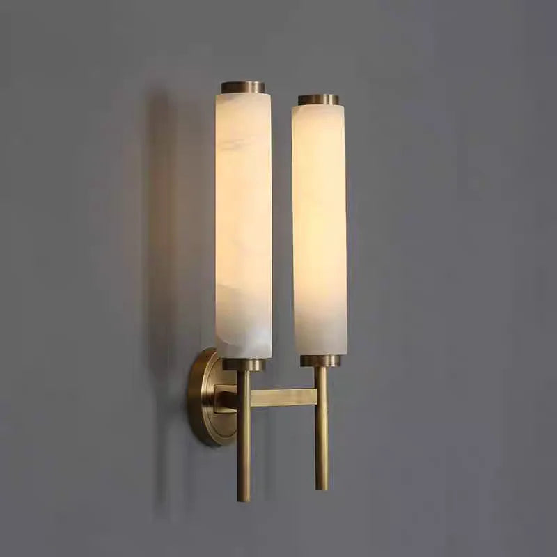 Natural Marble LED Wall Lights Black Gold Copper Foyer TV