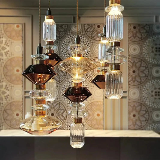 Ballet Pendant Lamp Creative Danish Design Clear Amber Glass
