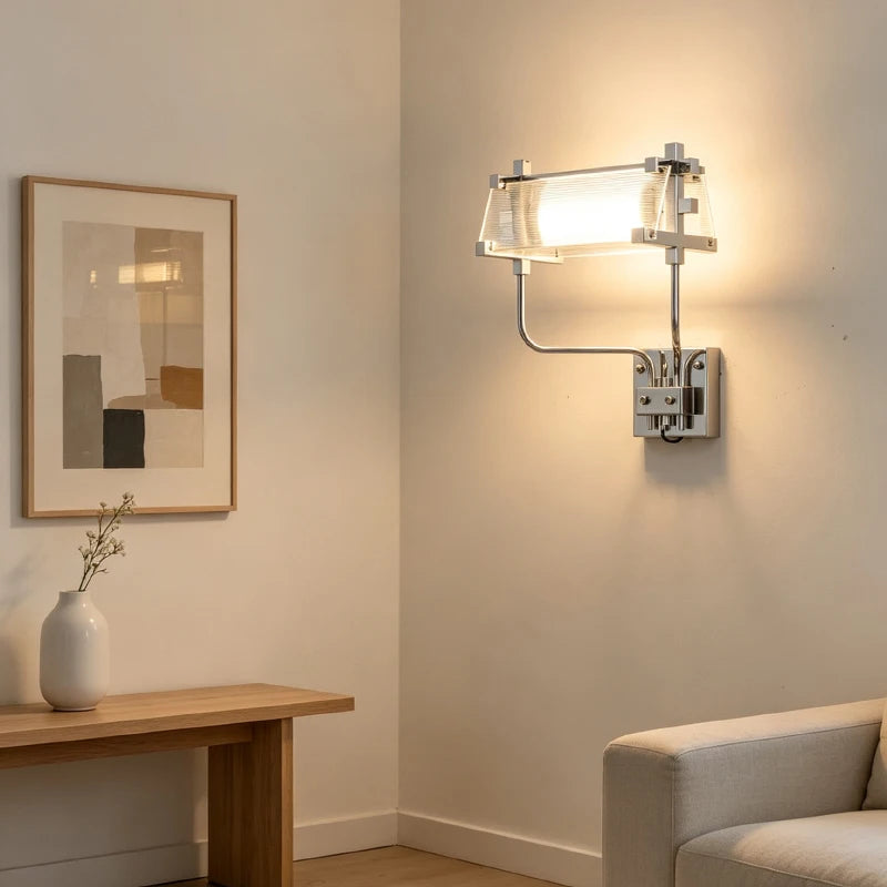 Nordic Industrial Glass Metal Background Wall Lamp Adjust