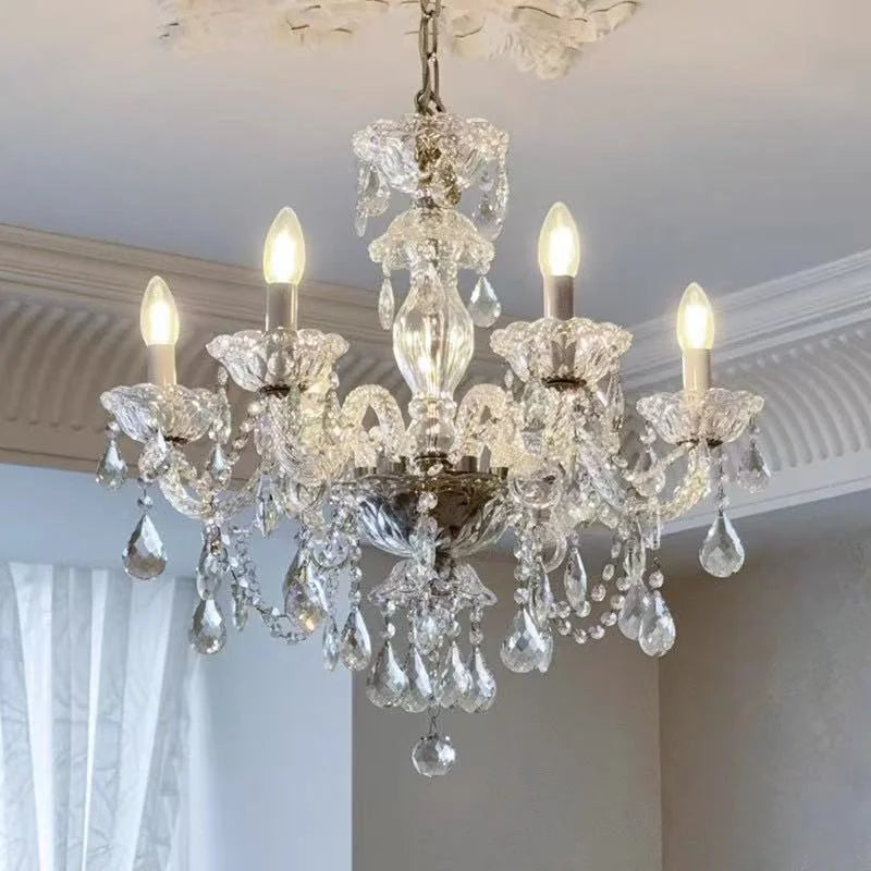 French Crystal Candle E14 Chandelier European
