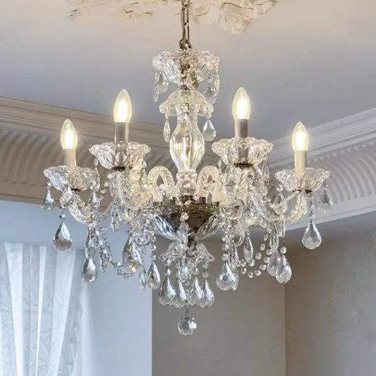 French Crystal Candle E14 Chandelier European