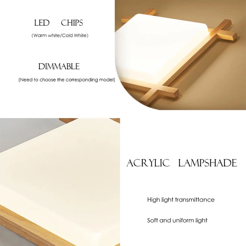 Chinese Ceiling Lights Wood Lampshades Flush Mount Light