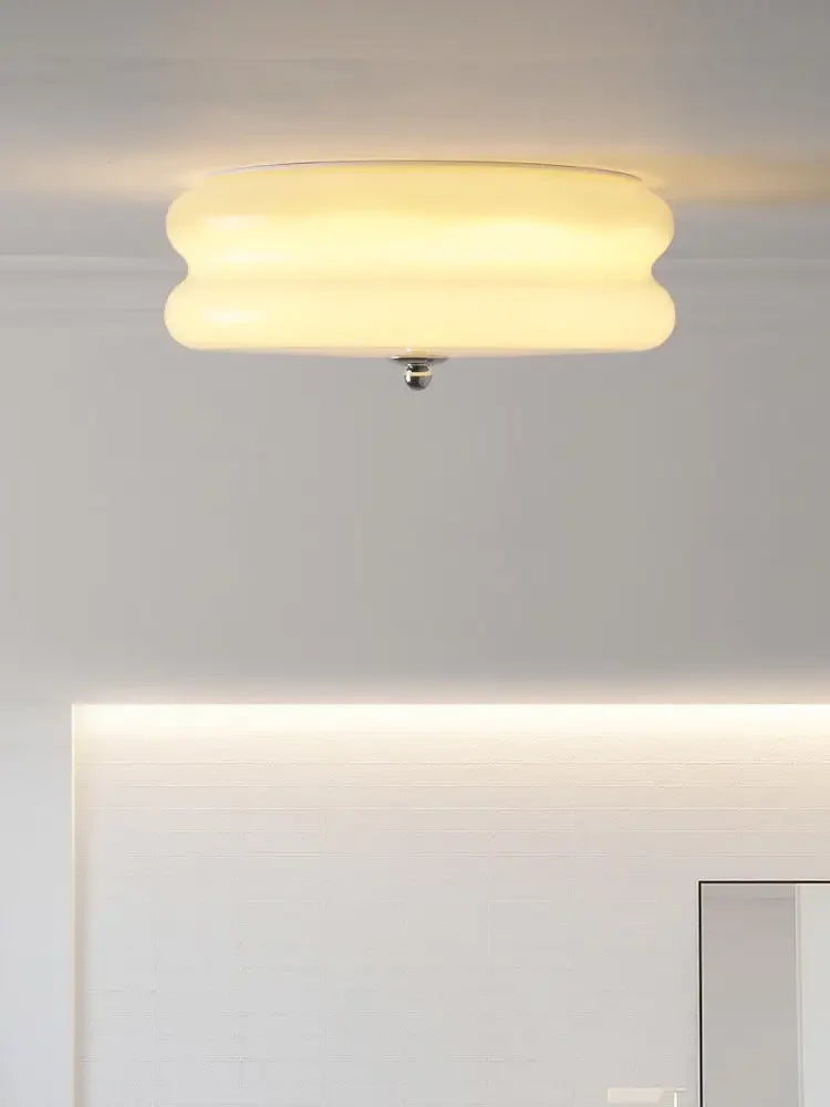 Yellow Glass LED Ceiling Lamp Vintage Retro Light